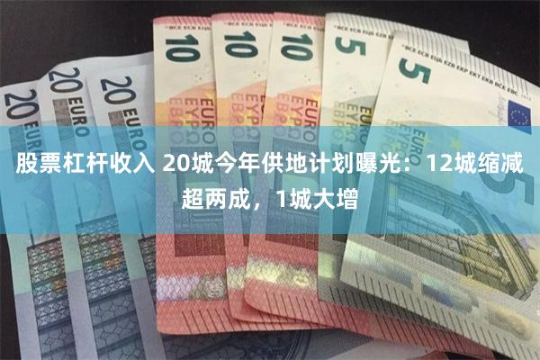 股票杠杆收入 20城今年供地计划曝光：12城缩减超两成，1城大增