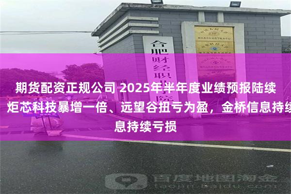 期货配资正规公司 2025年半年度业绩预报陆续发布，炬芯科技暴增一倍、远望谷扭亏为盈，金桥信息持续亏损