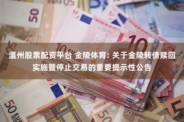 温州股票配资平台 金陵体育: 关于金陵转债赎回实施暨停止交易的重要提示性公告