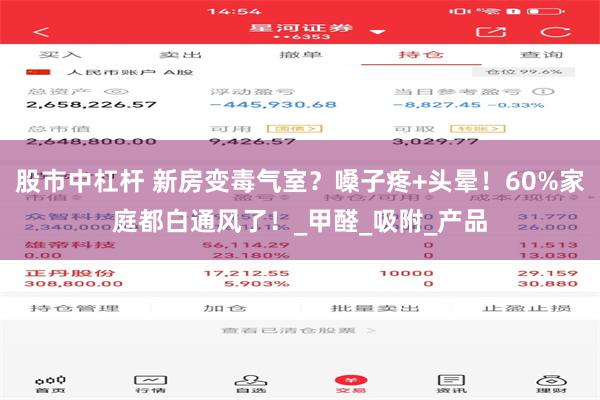 股市中杠杆 新房变毒气室？嗓子疼+头晕！60%家庭都白通风了！_甲醛_吸附_产品